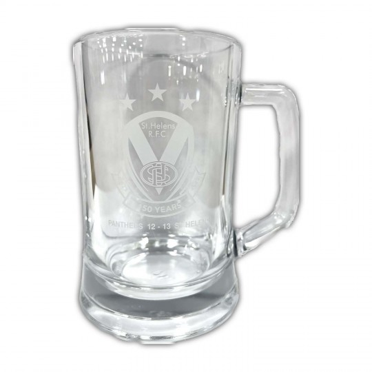3 Star Etched Glass Tankard