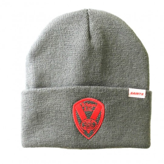 Charcoal Crest Turn Up Beanie Hat