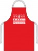 4 in a row Red Kitchen Apron
