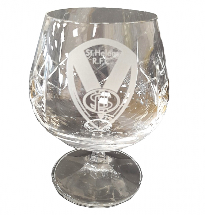 Etched Crest Brandy Glass