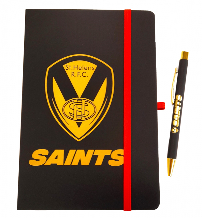 A5 Crested Notebook and Pen Gold Colour