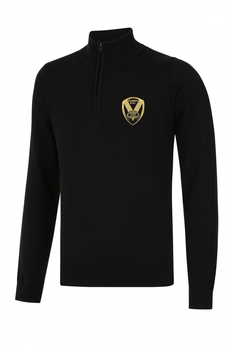 1/4 Zip Sweater Black/Gold