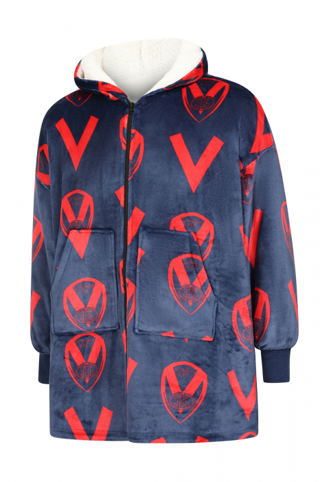 Youth/Small Zipped Snuddie Navy Red