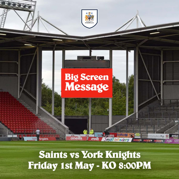 Match Day Big Screen Message