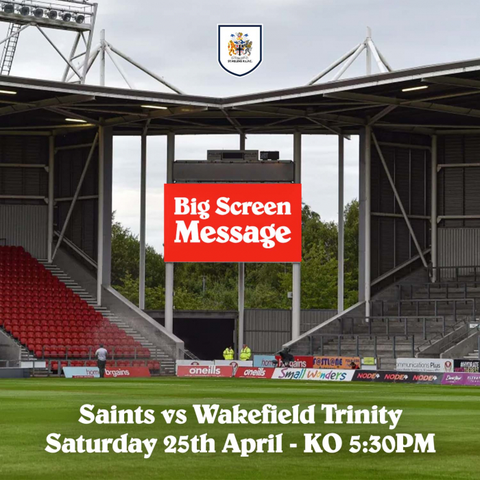 Match Day Big Screen Message