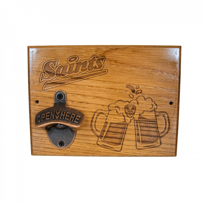 Saints Bar Wooden Bottle Opener Sign